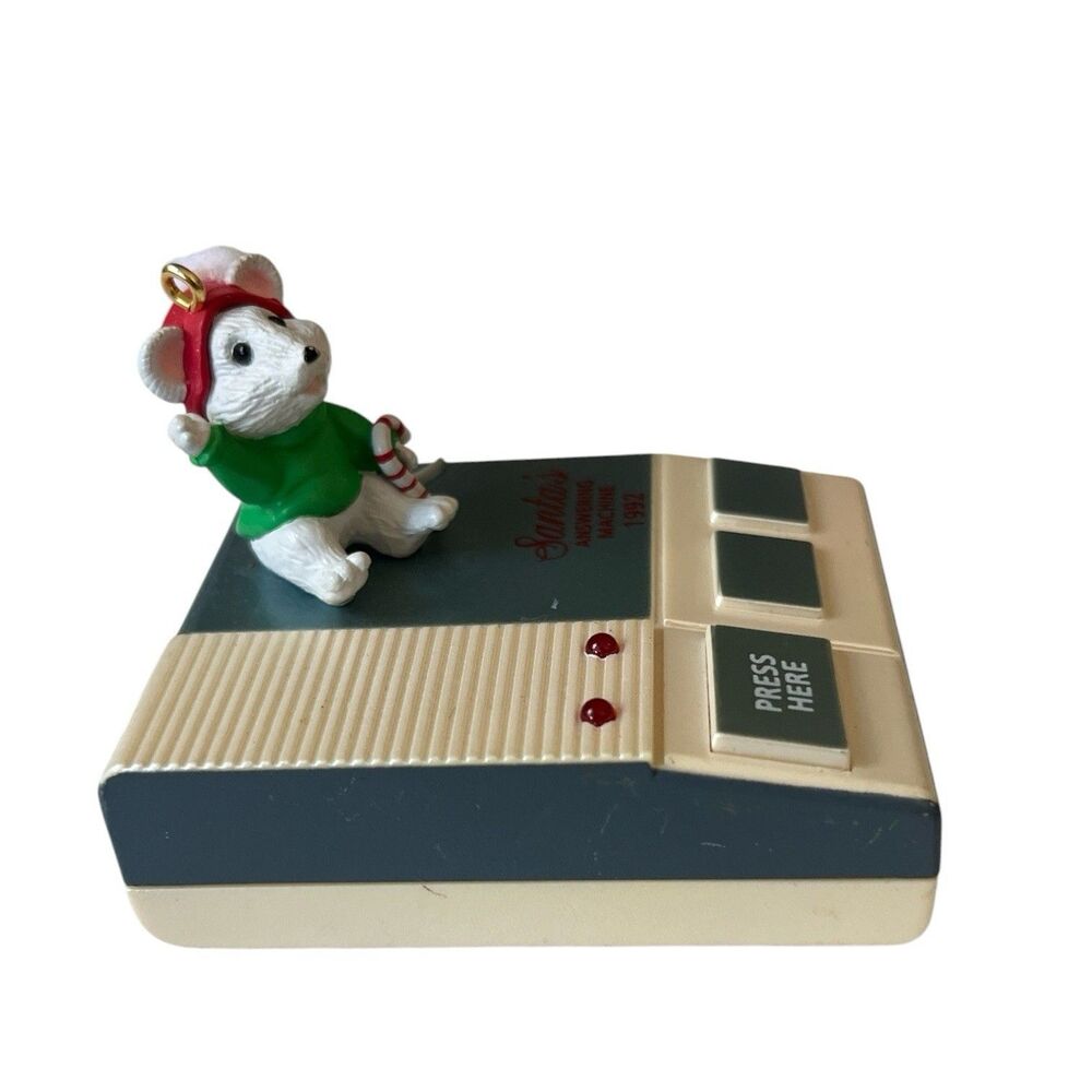 Vintage Hallmark 1992 Santas Answering Machine Ornament QLX7241 Keepsake 3x2x2"